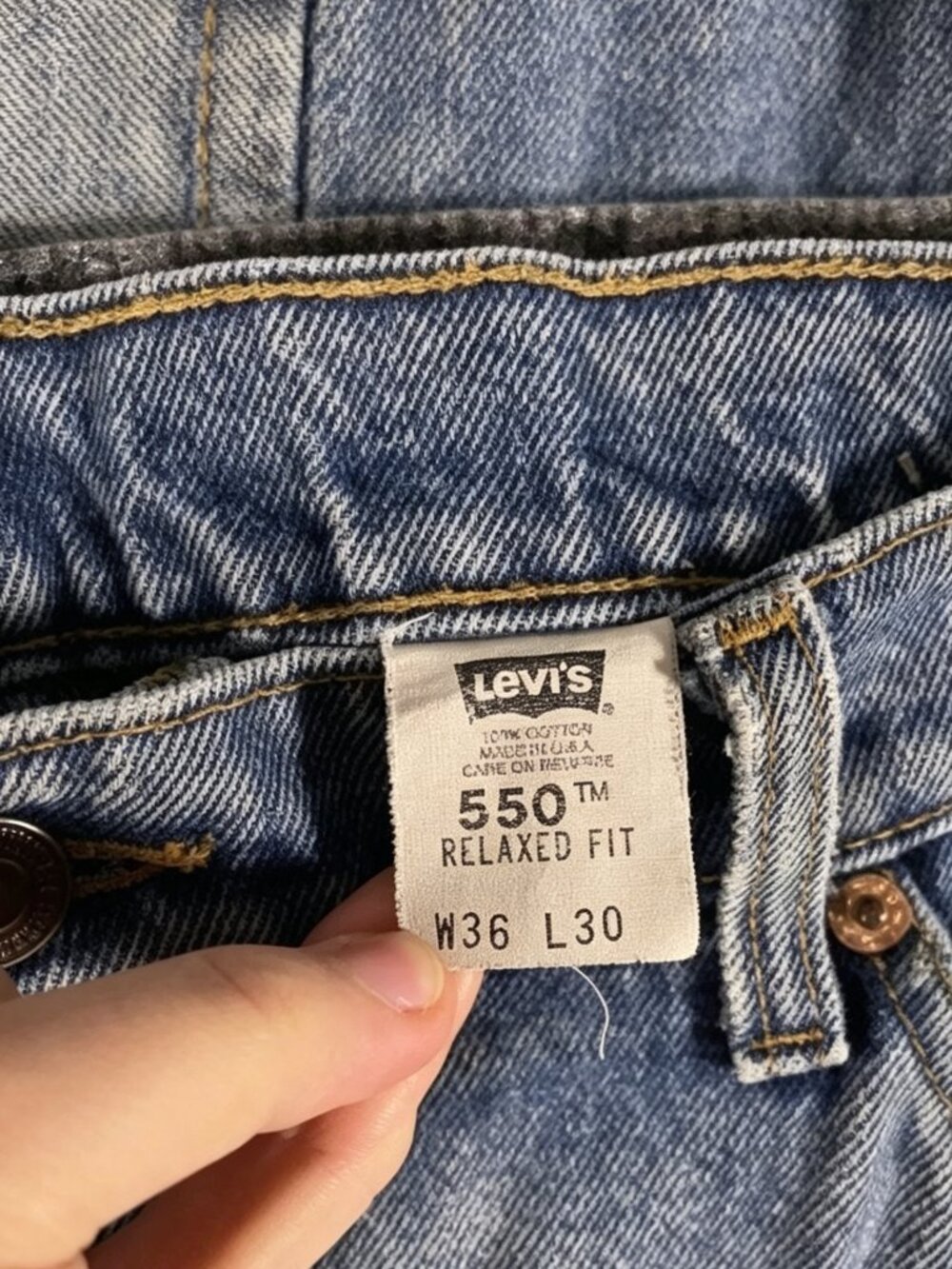 Vintage Levis 550 Jeans Mens 36x30 Blue Denim Relaxed Fit Tapered Made USA 90s - Picture 3 of 5
